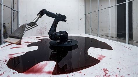 robotic arm hydraulic fluid art|The Can’t Help Myself robot took over TikTok. What。